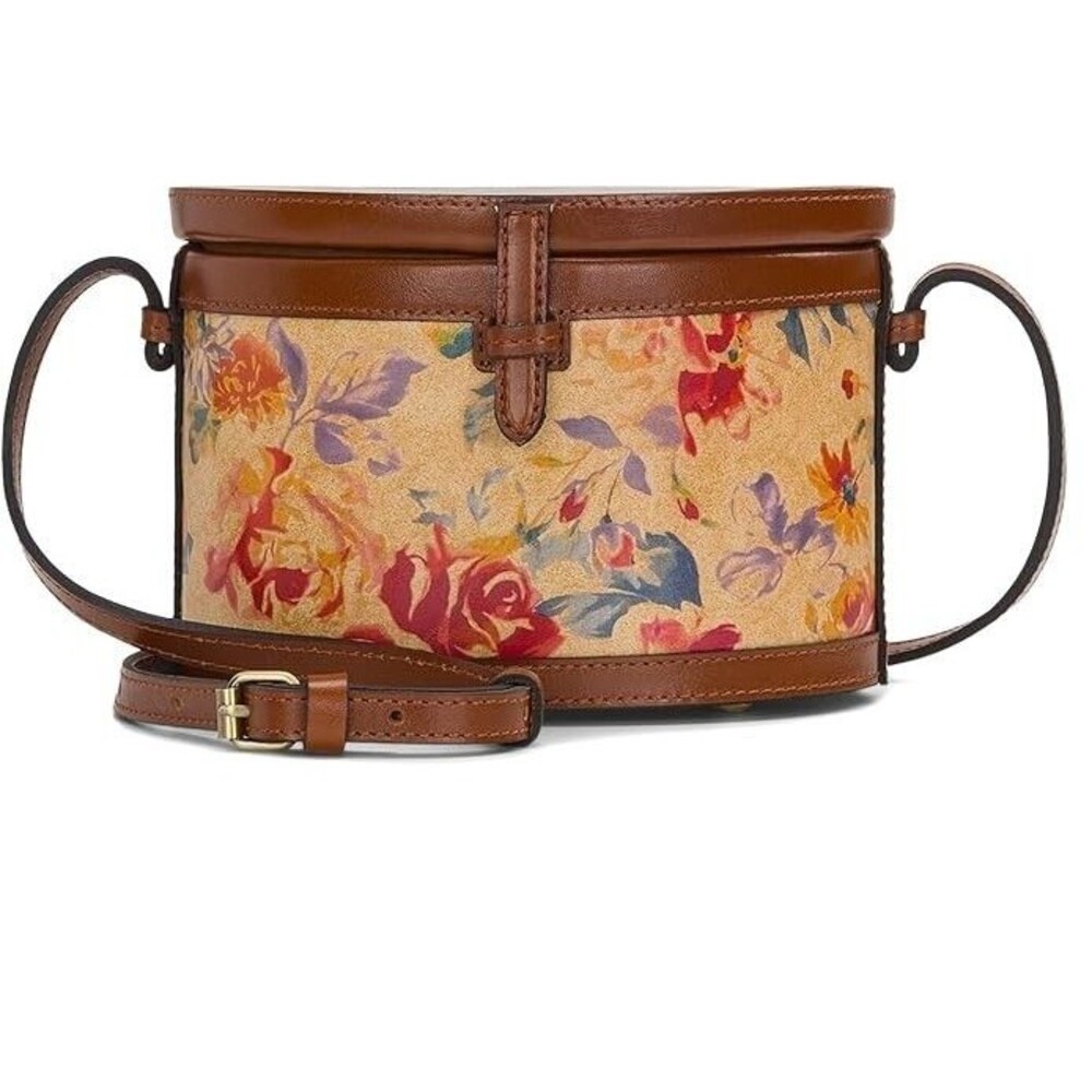 NWT $169 Patricia Nash Nomiki Crossbody Leather Bag Aegean Blooms Brown Floral